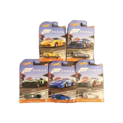 Hot Wheels FORZA Complete 5 Car Set Bugatti, Porsche, BMW, Jaguar (2023)
