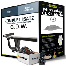 Für MERCEDES CLK Cabrio Typ A209 Anhängerkupplung starr +eSatz 7pol 03- NEU