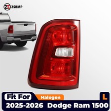 Halogen Tail Light For 2025-2026 Dodge Ram 1500 w/Chrome Bezel Driver Left Side