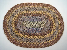 ANTIQUE BRAIDED TABLE MAT PRIMITIVE COUNTRY AMERICANA FOLK ART  DECOR 1930's  #9