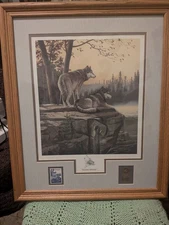 Wildlife Print National Parks Series 1991, Leo Stans art, Summer Splendor Wolfs