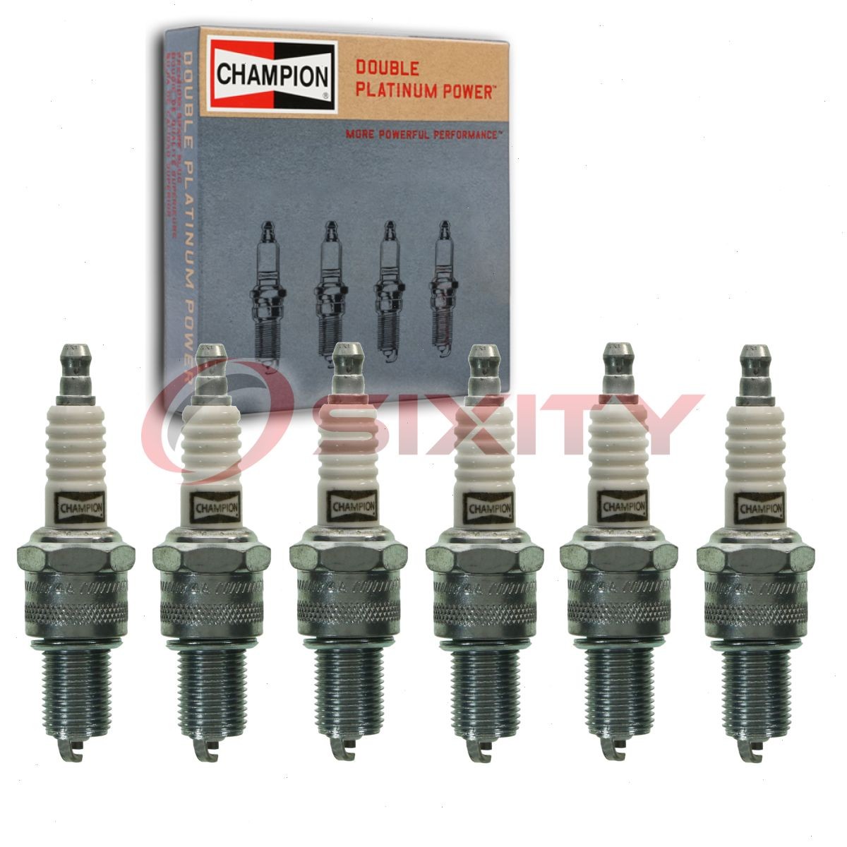 6 pc Champion Double Platinum Spark Plugs for 1986-1987 BMW L7 3.5L L6 xk