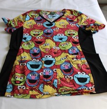 Sesame Street Medical Scrub Top Women's Size L