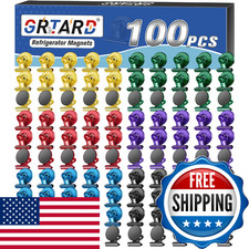 GRTARD 100 Pack Magnetic Clips Mixed Color Magnet Clips for Fridge Strong Magnet