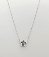 Kendra Scott Rhodium Plated Adj. Jae Star Pendant Necklace in Platinum Drusy