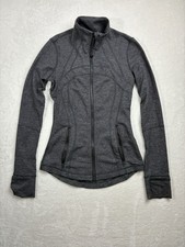 Lululemon Jacket Womens 2 Charcoal Define Full Zip LUON Active Stretch Vent Back