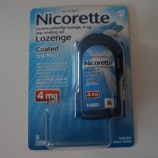 Nicorette 4 mg Lozenge Coated Ice Mint Stop Smoking Aid 20 Lozenges NEW