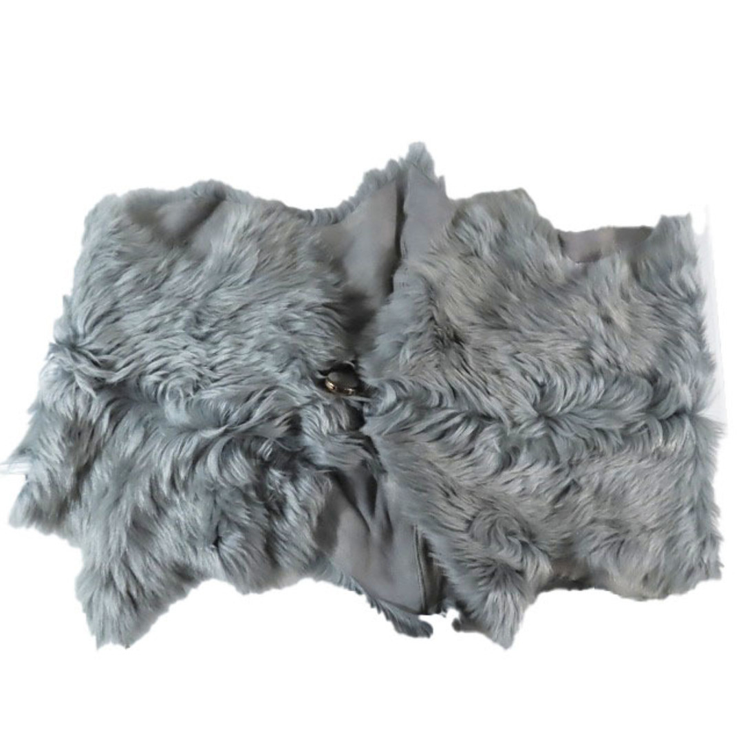 Carl Donoghue KARL Lamb Leather Sheep Fur Scarf Stole Grey Carl Donoghue KARL Lamb Leather Sheep Fur Scarf Stole Grey