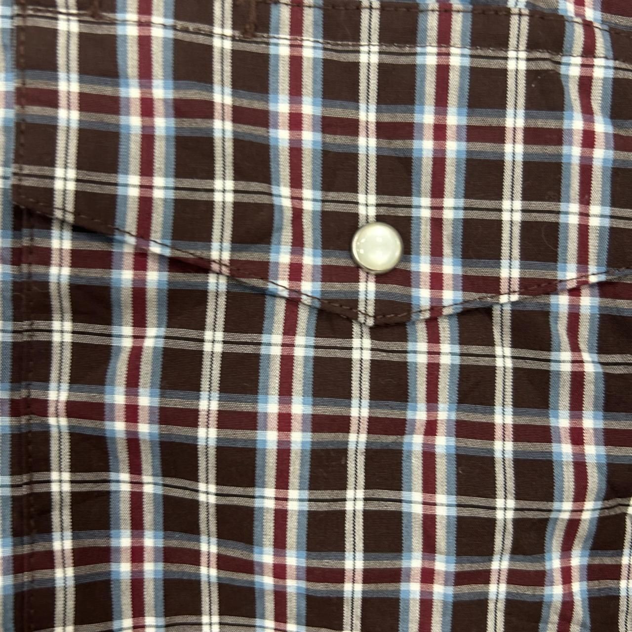 Vintage Wrangler Western Shirt checked patterned long sleeve shirt Men's L thumbnail 3