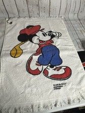 Vintage 90s Walt Disney World Mickey Mouse Grommeted Golf Towel USA Made
