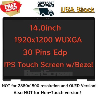 14'' For HP Envy x360 2-in-1 14-fa 14t-fa 1920x1200 LED LCD Touch Screen Assembly