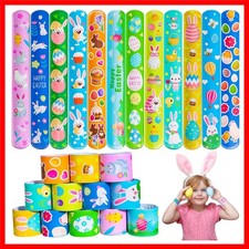 48pcs Easter Slap Bracelets Party Favors Toys Basket Stuffers for Kids Party ...