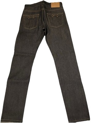 Gucci Tapered Dark Blue Denim Pants Jeans with Horsebit Men's Size