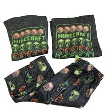 Minecraft Kids Clothes Bundle Hoodie XL 14/16 Pajamas 3 Pieces Fleece Lot