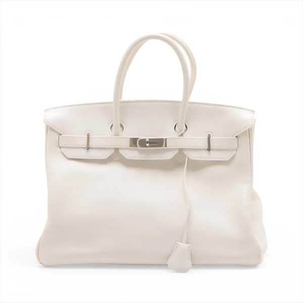 Hermès Birkin 35 Le Tournay Veau Swift White Silver Metal Fittings □K: 2007