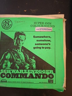 COMMANDO 1985 DERANN FEATURE SUPER 8 COLOUR SOUND 3 X 600FT CINE 8MM FILM READ