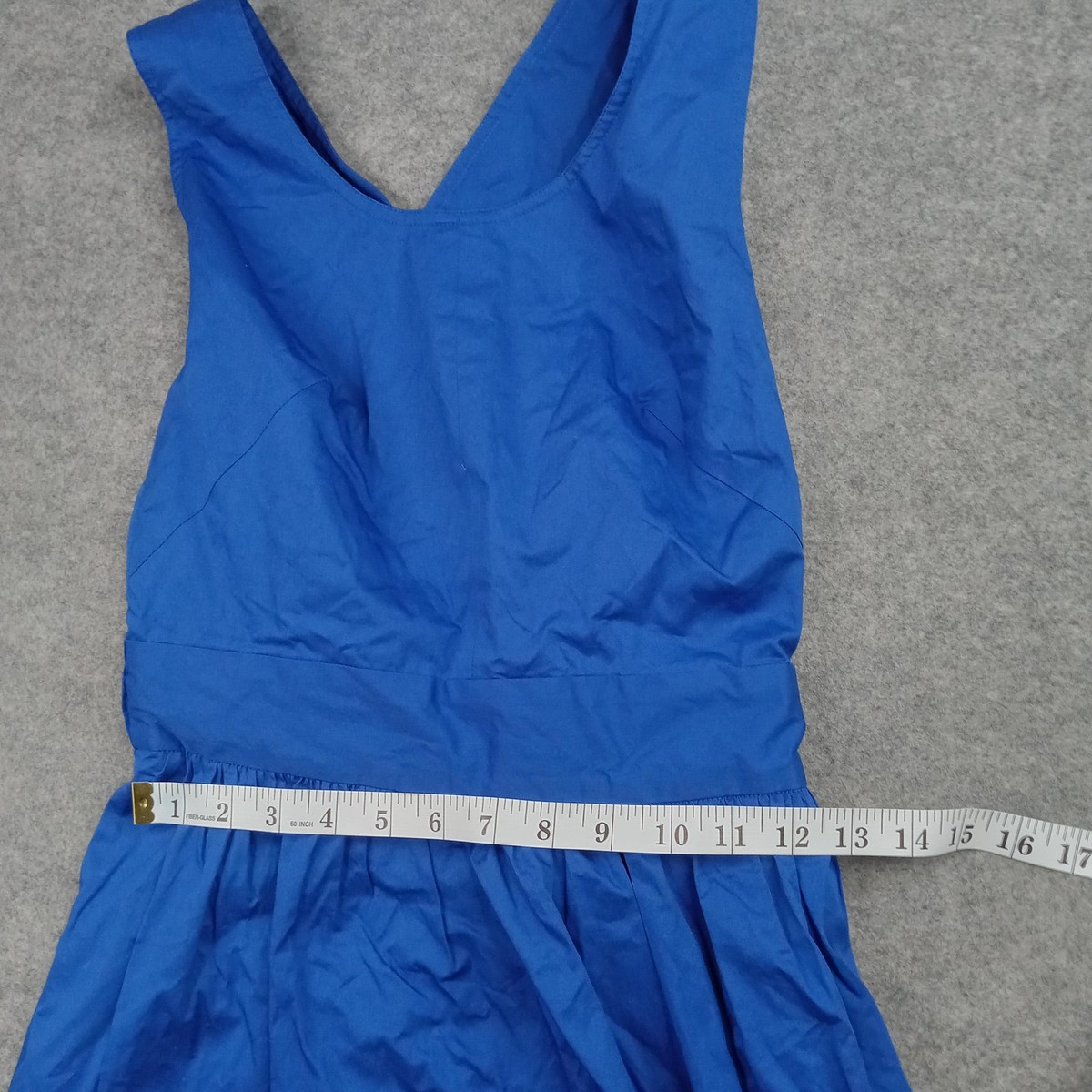 Everlane Dress Womens 0 Blue Sleeveless Cross Back Fit & Flare Midi Cotton  | eBay