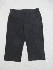 Chicos Ponte Capri Pant Women 8 Black Crop Pull On Stretch Quiet Luxury Polished