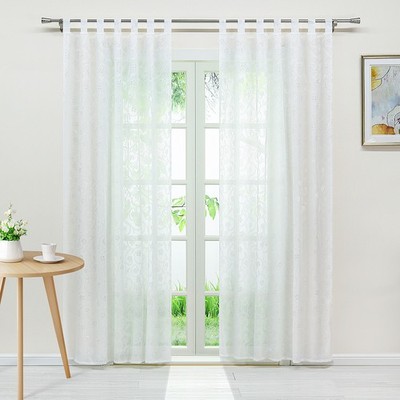 2er Gardinen Stores Ausbrenner Vorhänge Transparent Fensterschals Voile Vorhang