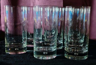 Set Of 8 DANSK Suspended Air Bubble Blown Crystal Highball Glasses 6¼'' MCM