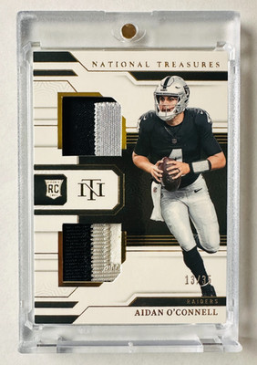 2023 Panini National Treasures Aidan O'Connell DUAL Jersey PATCH RC #/35 Raiders