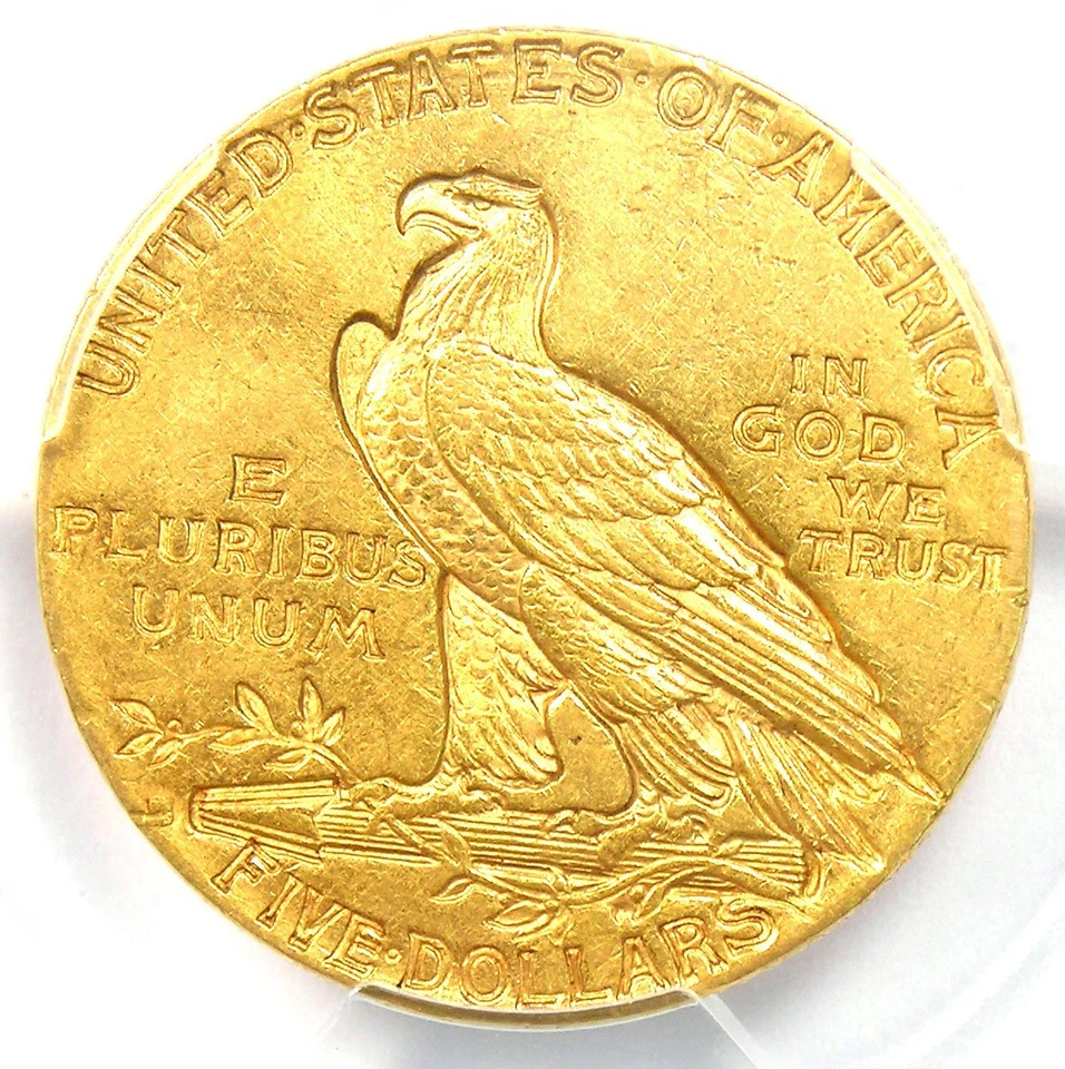 1912-S Indian Gold Half Eagle $5 Coin - PCGS AU58 - Rare Date - $2,150 Value - Image 4 of 4