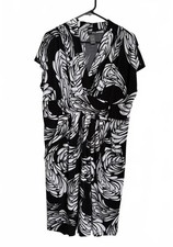 Bisou Bisou Dress Size 20W Black White Spring Summer Work Party Stretchable