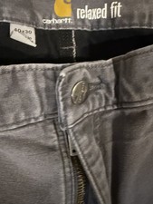 Men's Carhartt Khaki Jeans Work Pants Size 40 x 30 Original Dungaree Grey