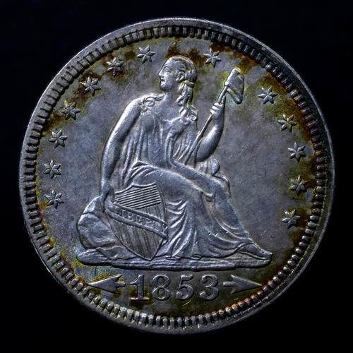 1853 Seated Liberty Quarter Arrows Rays One Year Type Strong Detail Nice Toning