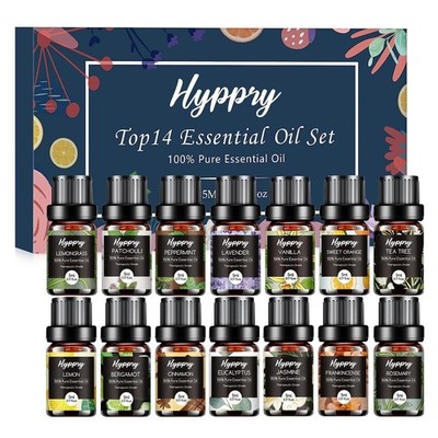 Hyppry Essential Oils Set 14 x 5ml, Pure Natural 70 ml (Pack of 1) 