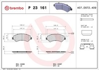 Brembo Bremsbelagsatz, Scheibenbremse P 23 161 FüR Fiat