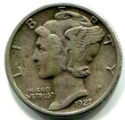 1927 Silver Mercury Dime !! Full Clear Fasces !