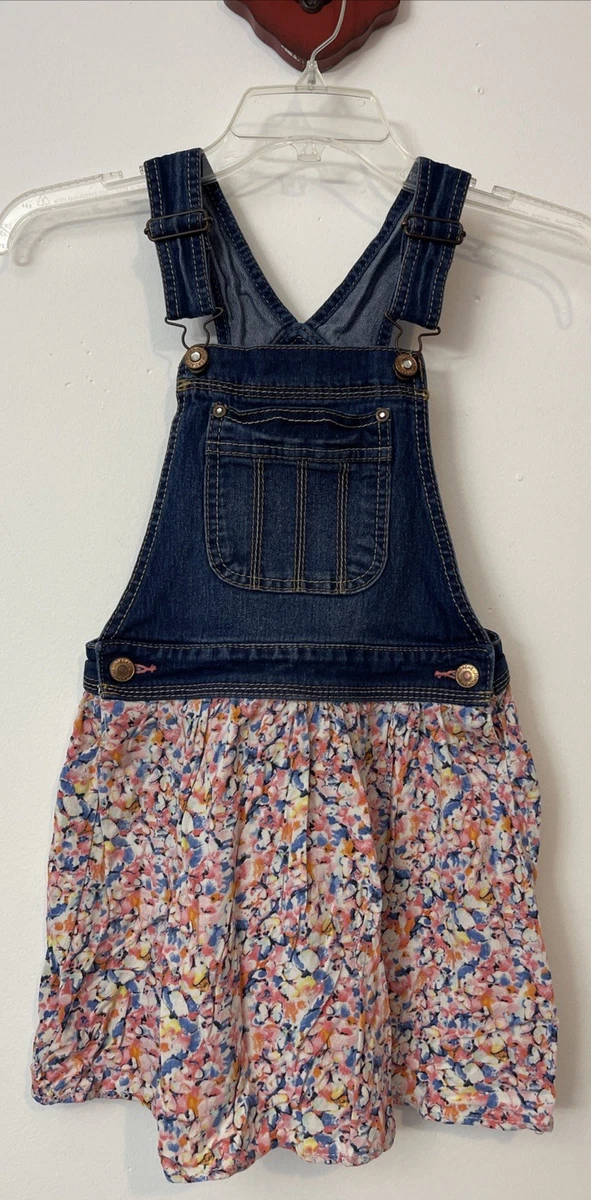 jordache denim dress Vintage Jordache Blue Chambray Dress 3T White Eyelet Trim Farmhouse Chic  Prairie