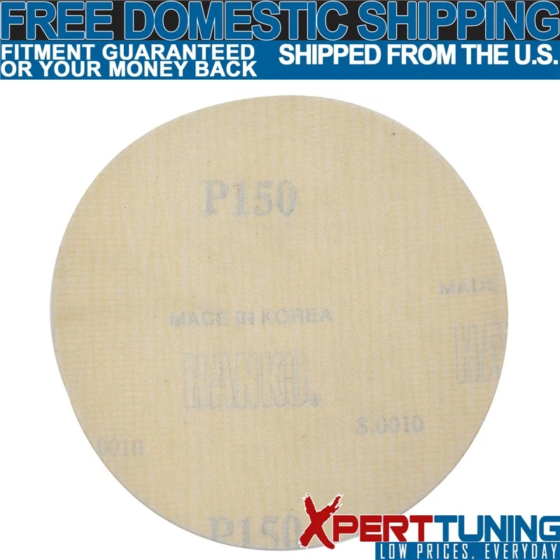 50PCS Dry Auto Collision Repair Sanding Paper Sand Sheet Disc 150 Grit 5 Inch - Image 3 of 4