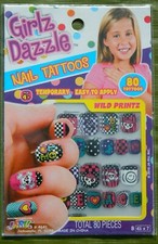Girlz Dazzle Nail Tattoos - 20 designs 80 Tattoos - Free Shipping - NIP
