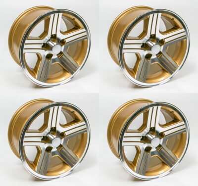 1988-1990 Camaro IROC-Z 17x9 Gold Wheels Kit Lug Nuts Caps