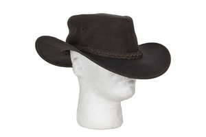 leather gambler hat