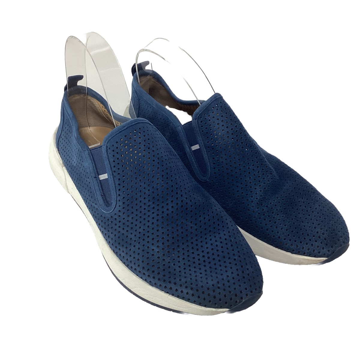 Franco Sarto Blue Perforated Suede Slip On Sneakers Sz