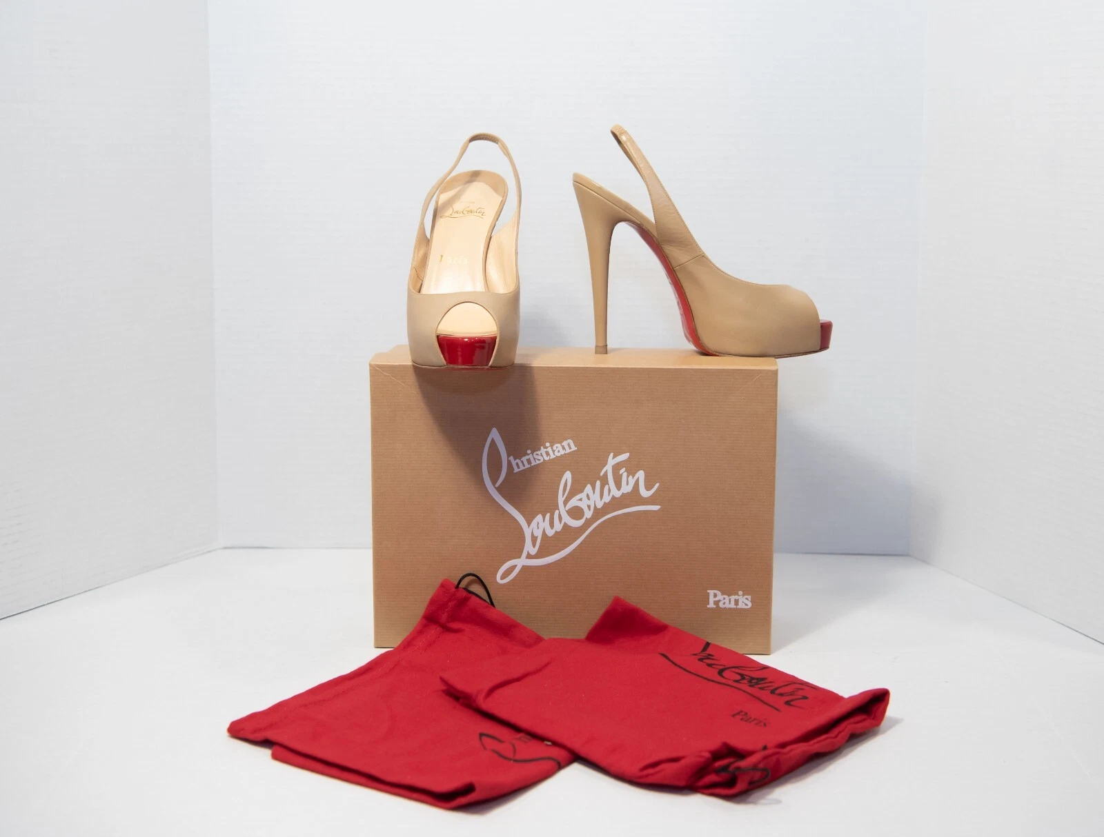 Christian Louboutin — Christian Louboutin Vendôme Sling 120 Kid Patent Toe size 7.5 (37.5)