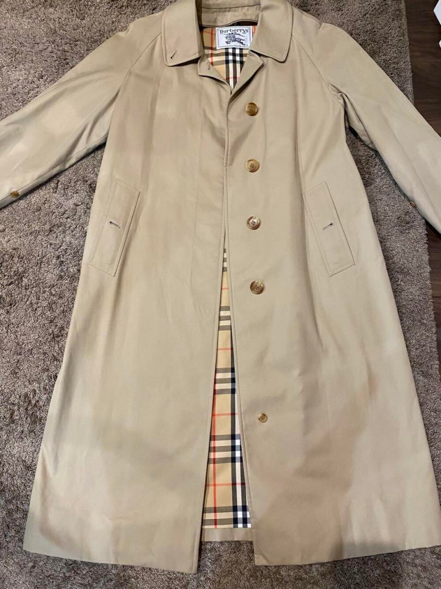 Burberry Trench Coat 90s Vintage With Nova Check Liner For Women