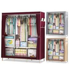 Portable Clothes Storage Closet Water-Proof Wardrobe Rack Storage Shelf Durable