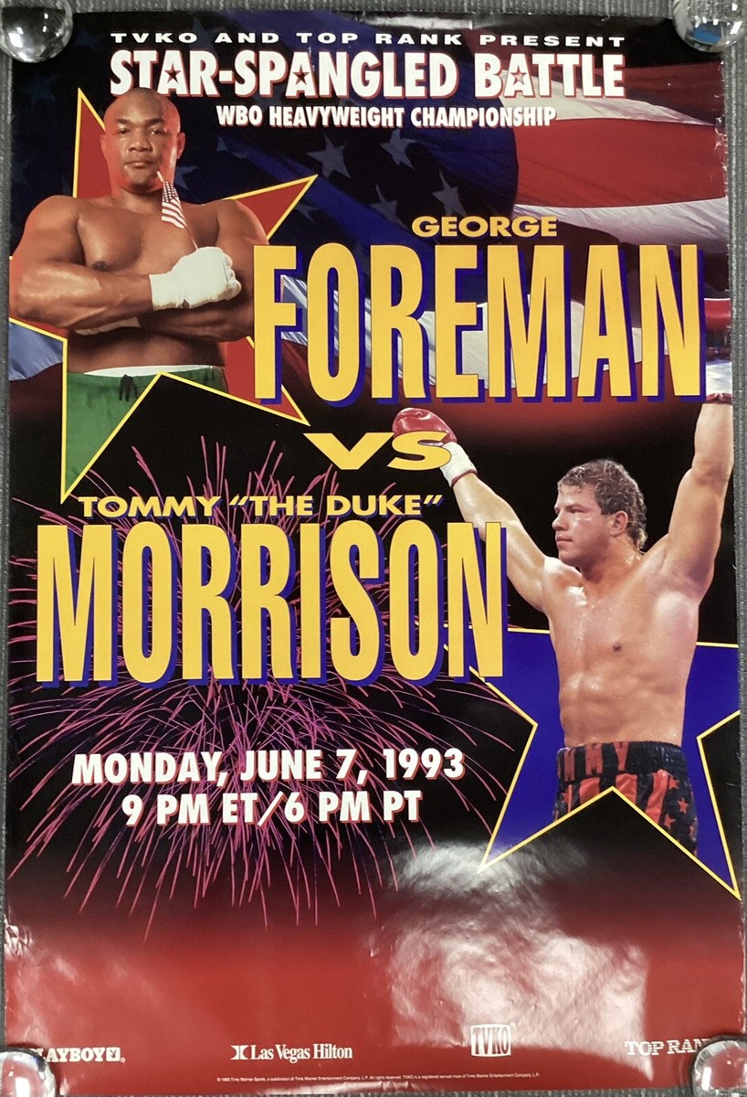 Tommy Morrison vs George Foreman Vintage Boxing Fight Poster WBO