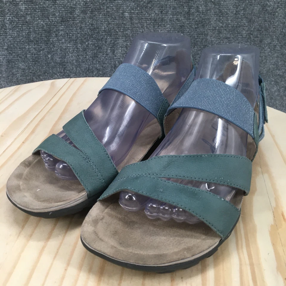 Sandalias Easy Spirit para mujer 9 Mesaa con cordones de cuero azul cómodas informales planas Foto 3 de 4