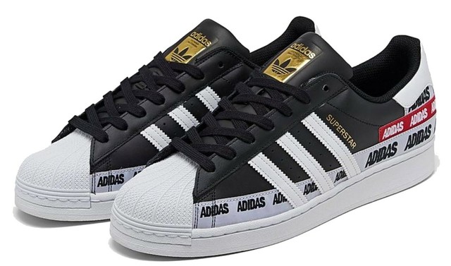 adidas superstar suede black and white