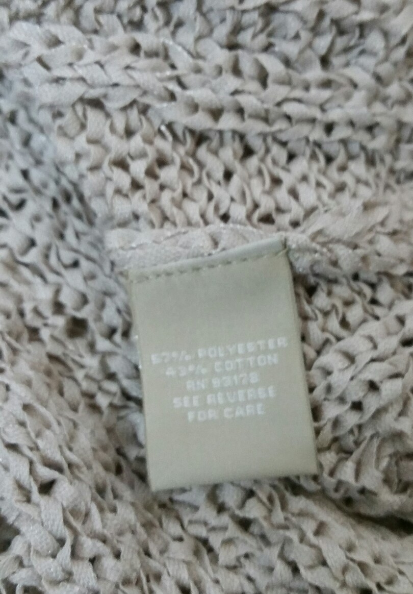 Chemisier Joan Vass Beige Sans Manches Tricoté Ouvert - Taille M - Occasion Très Bon état