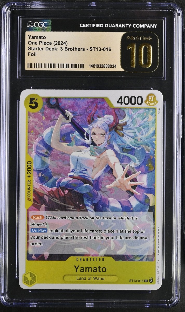 2024 One Piece CCG Yamato #ST13-016 CGC 10 Pristine • Foil • PSA 