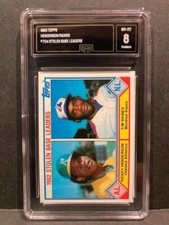 1983 Topps Stolen Base Leaders Tim Raines Rickey Henderson #704 GMA 8 NmMINT HOF
