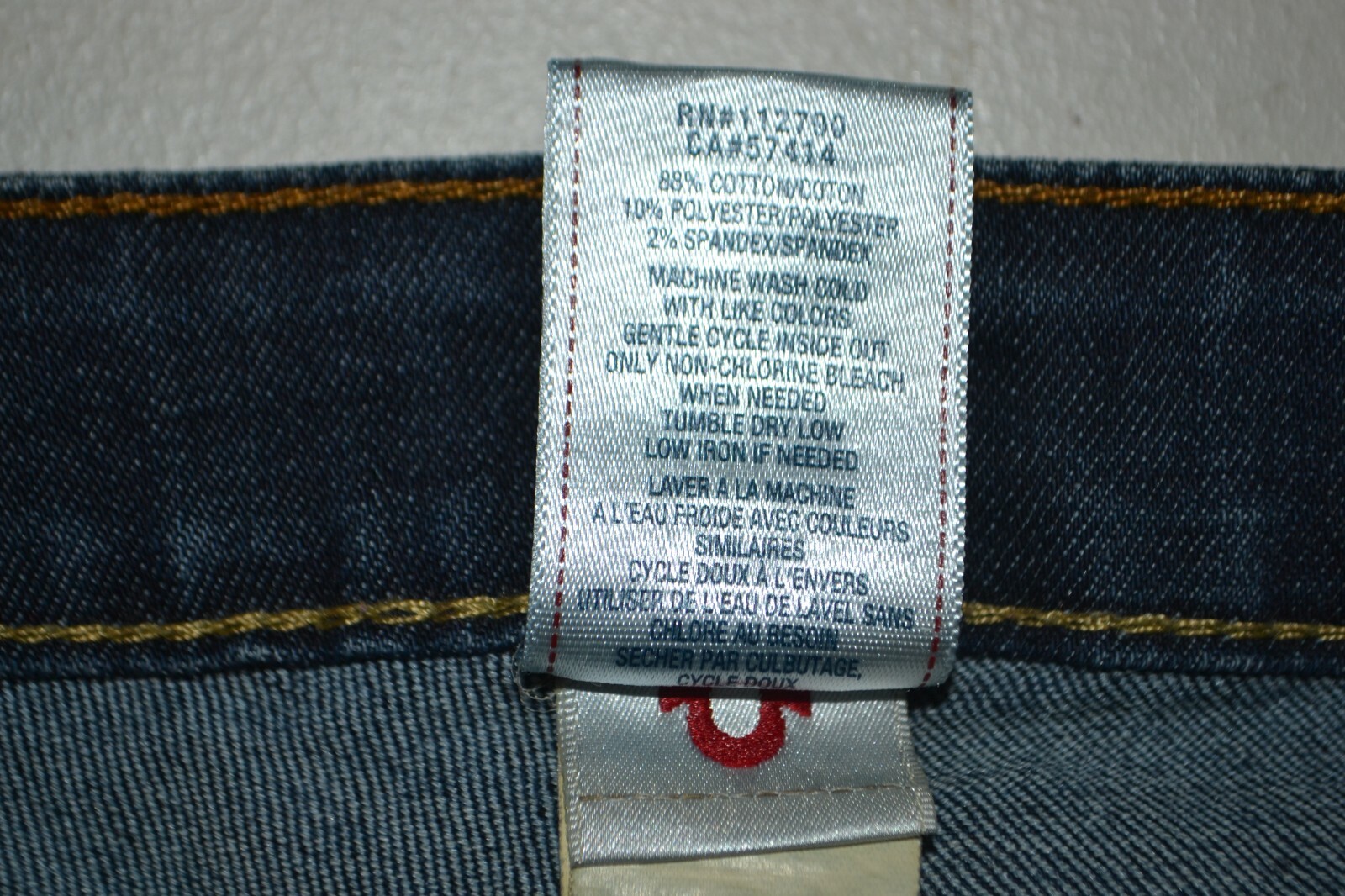 True Religion Women's Skinny No Pocket Flaps Dark Blue Denim Jeans Sz 26x34 thumbnail 8