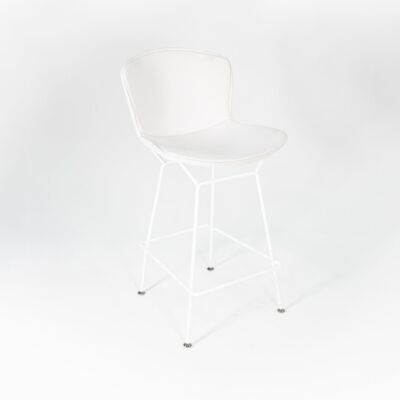 2021 Harry Bertoia for Knoll Counter Stool in White with Full Upholstered  Cover