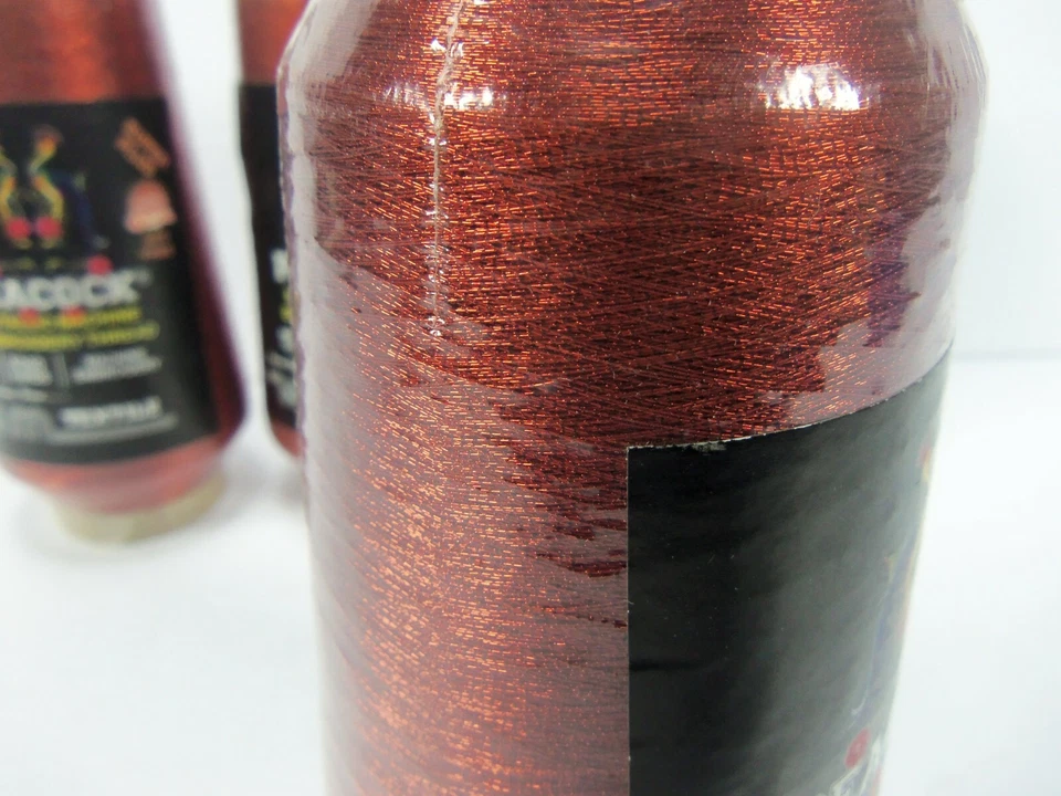 HM Textile Peacock Embroidery Machine Cone Textile Thread Metallic  Red  - Image 2 of 3